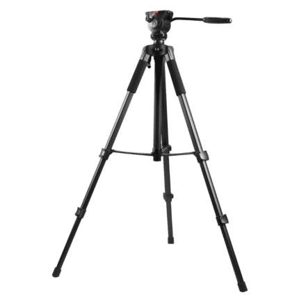 E-Image EI-7010A 5.5ft Tripod Stand Kit with Hydraulic Fluid Head for DSLR and Video Camera Canon Nikon | Payload 5KG | Black