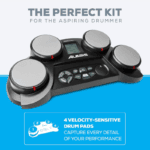 Alesis CompactKit 4 | Portable Electronic 4-Pad Tabletop Drum Kit with Velocity-Sensitive Drum Pads, Coaching Feature and Drumsticks Included - Image 2