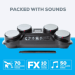 Alesis CompactKit 4 | Portable Electronic 4-Pad Tabletop Drum Kit with Velocity-Sensitive Drum Pads, Coaching Feature and Drumsticks Included - Image 3