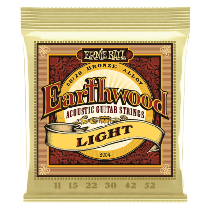 Ernie Ball 2004 Earthwood Acoustic Guitar Strings, 80/20 Bronze Light