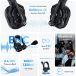 Hollyland Solidcom SE Full Duplex 4-Users ENC Noise Cancellation Wireless Intercom Headset System 1100ft Team Communication with PTT Mute Single Ear Headset for TV Film Production (Global Version) - Image 2
