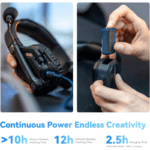 Hollyland Solidcom SE Full Duplex 4-Users ENC Noise Cancellation Wireless Intercom Headset System 1100ft Team Communication with PTT Mute Single Ear Headset for TV Film Production (Global Version) - Image 6